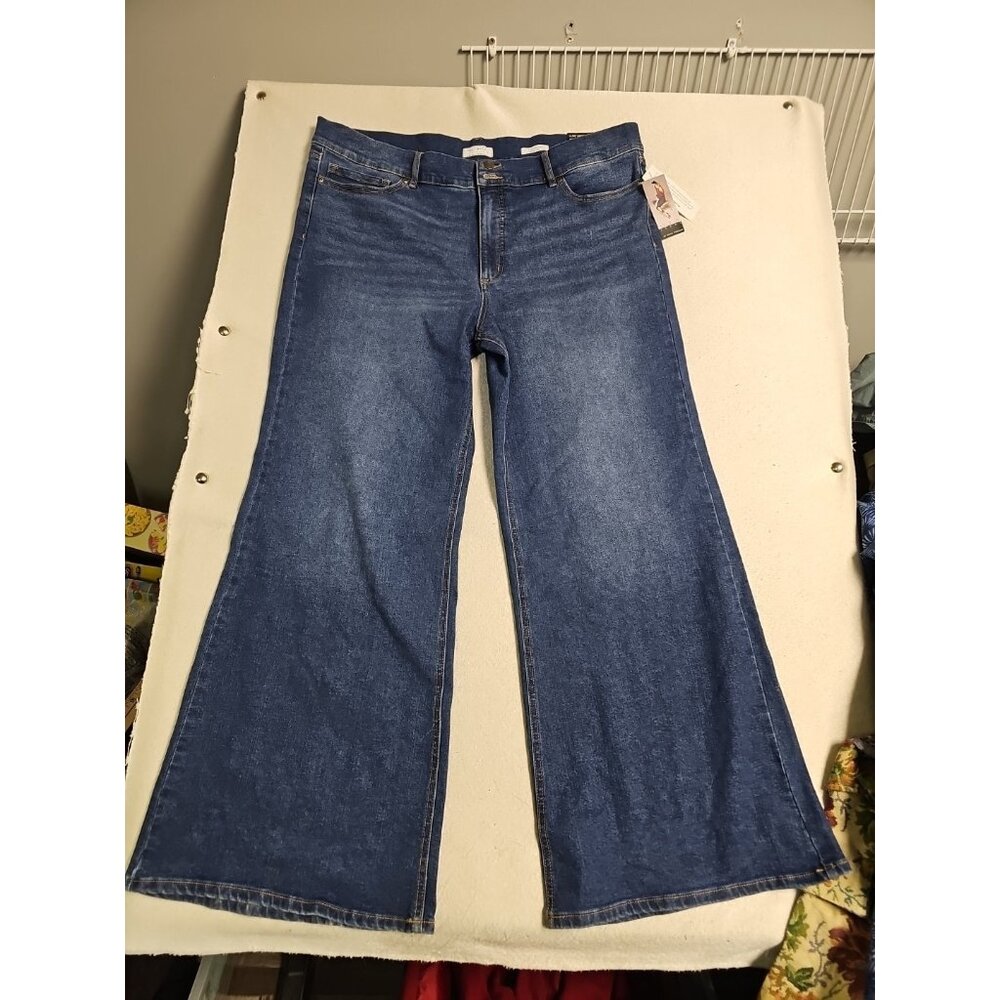 Sofia‎ Jeans by Sofia Vergara Margot Wide Leg Super High Rise Jeans Size 20 Blue